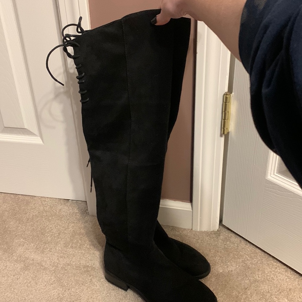 Knee high black boots